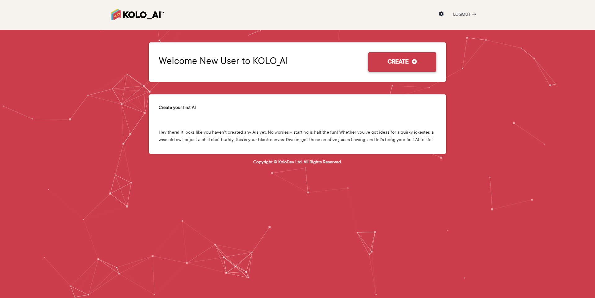 KOLO_AI Home Page when Signed In